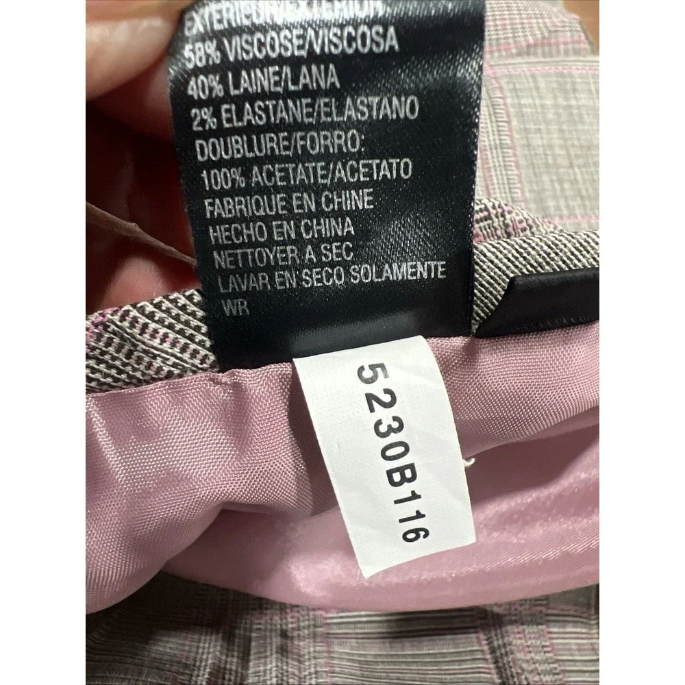 Plaid Pleated Plaid‎ Midi Skirt Size 10 Light Brown Pink A Line Wool Blend - Picture 8 of 12